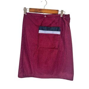 Retro Mini Skirt S Red Wrap Preppy Old Money Classic Chic Mod Active Sporty 70s